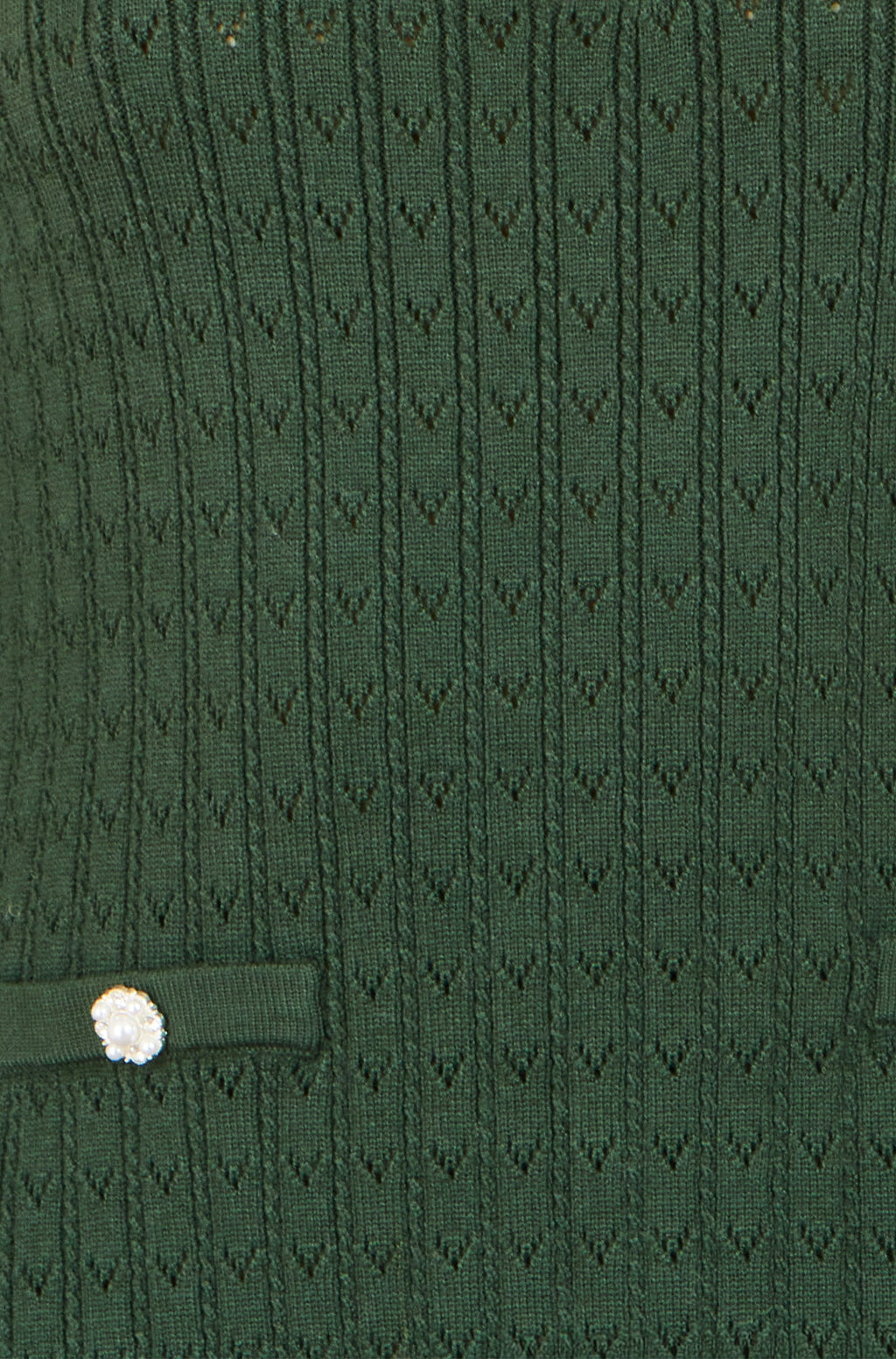 Yumi Green Viscose Knitted Midi Dress With Buttons