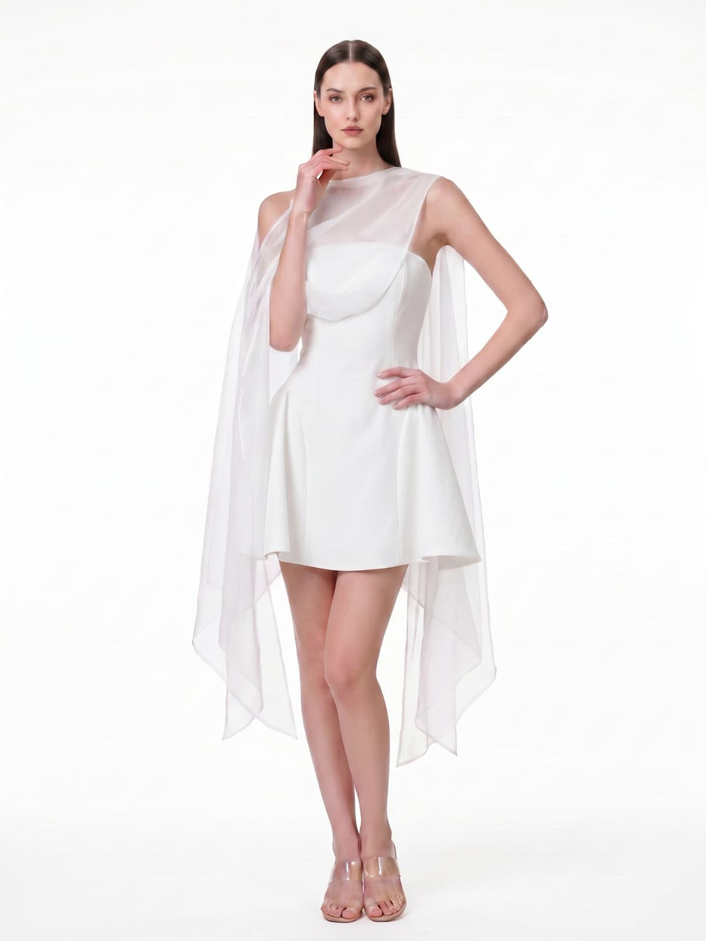 Yaven Strapless Cloak Mini Dress