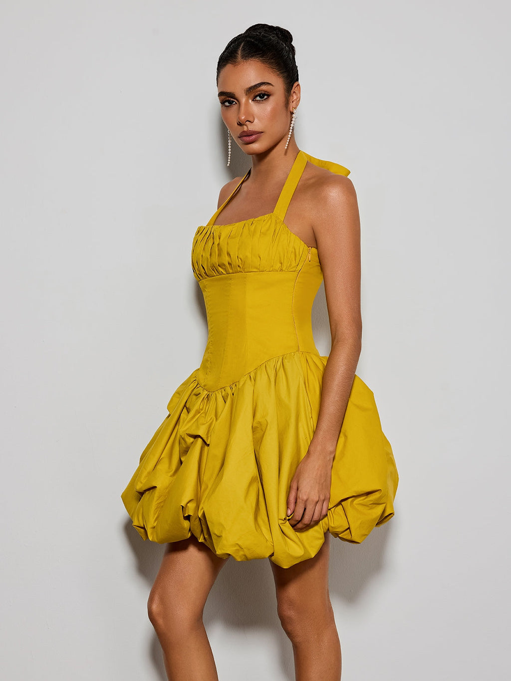 Zevareth Halterneck Bubble Mini Dress