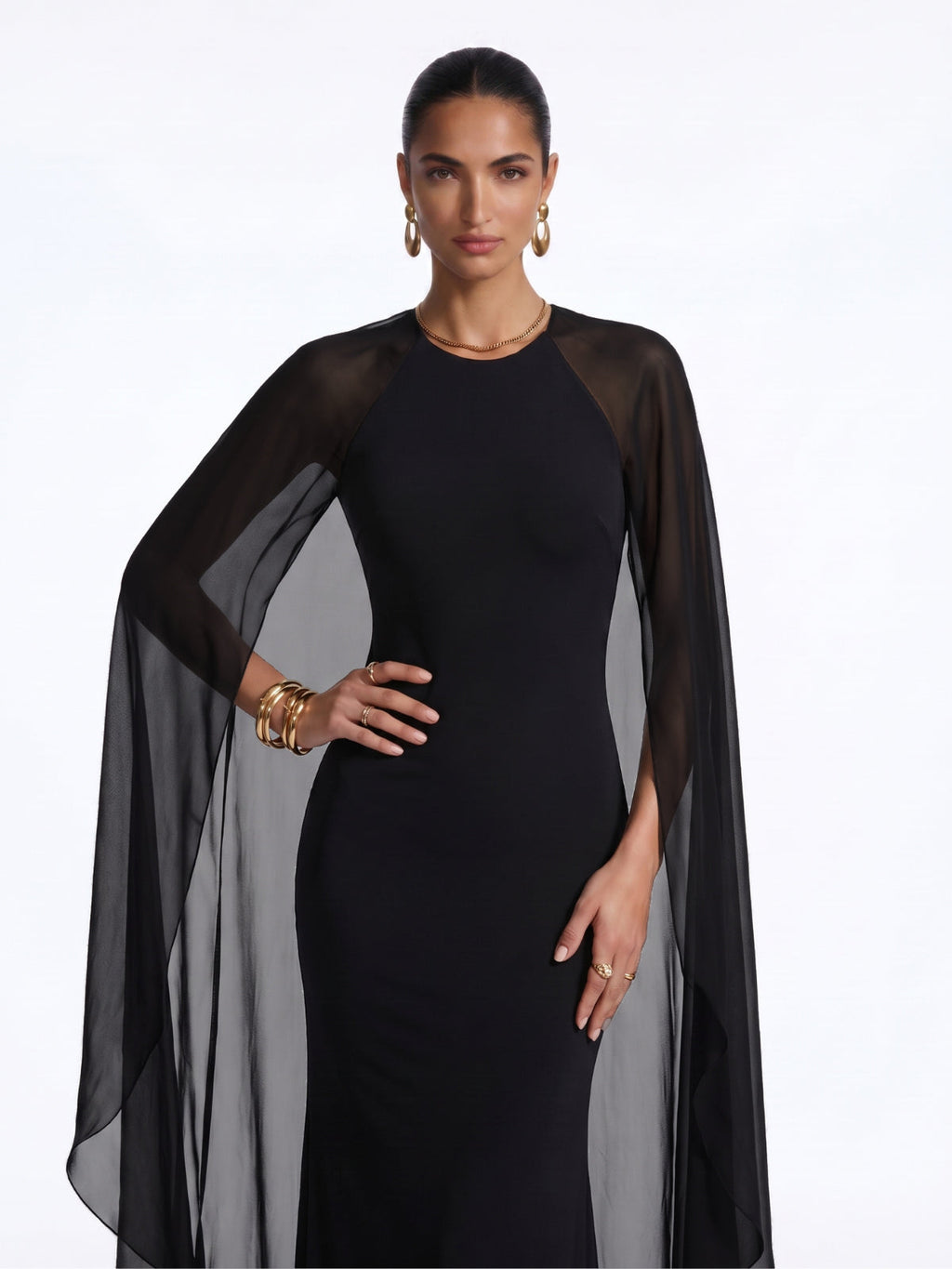 Zorix Cape Sleeve Maxi Dress