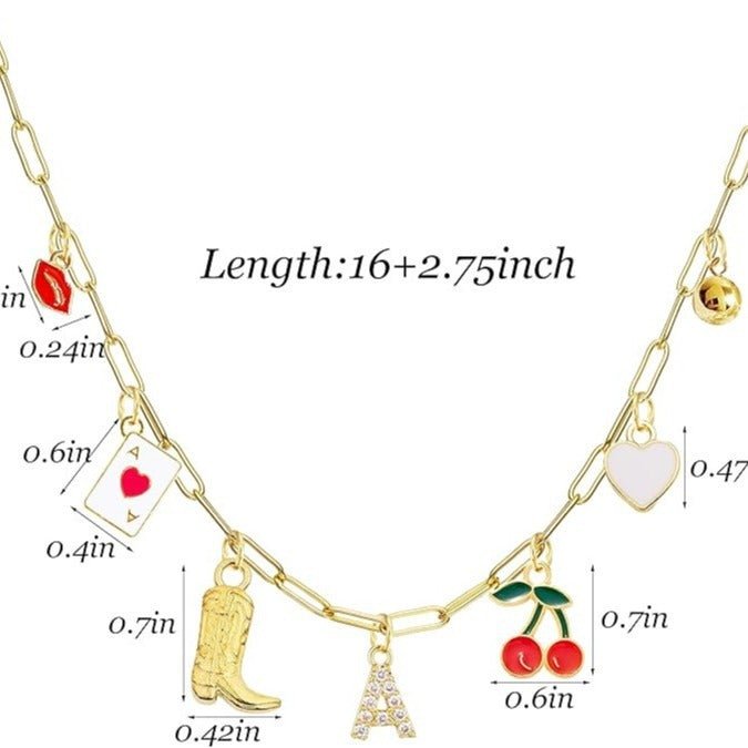 A-Z 26-Letter Diamond Initial Necklace, Multi Pendant