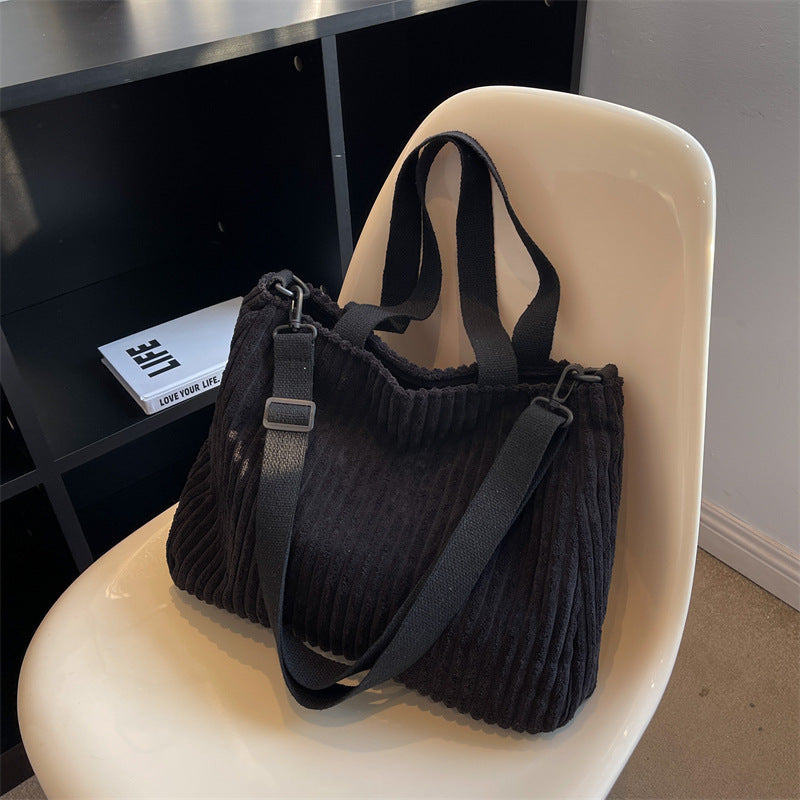 Corduroy Crossbody Shoulder Bag Women's Large Capacity