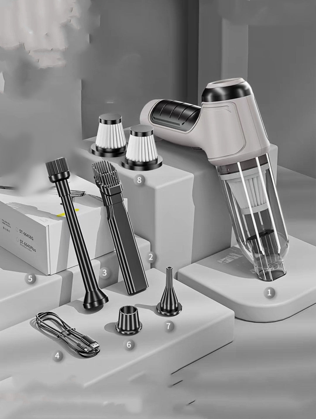 Premium Car Vacuum Cleaner - Powerful Portable Handheld Auto Detailing Tool with Strong Suction