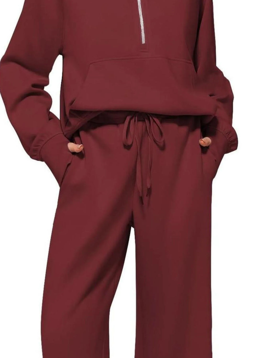 Half Zip Long Sleeve Top and Pants Set