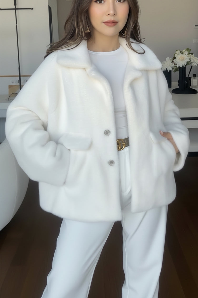 Loose Lapel Furry Coat