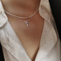 Multi-Layer Cross Zircon Necklaces – Gold & Silver