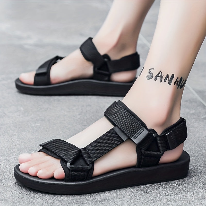 Men's Breathable Fabric Upper & Mesh Lining, Adjustable Straps with Buckles, Lightweight EVA Sole Sandals