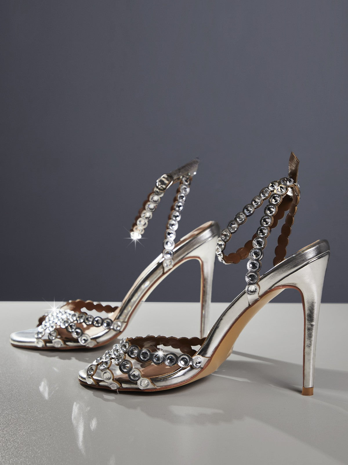 Rhinestone Strappy Stiletto Sandals