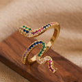 Gold Plated Animal Snake Open Ring