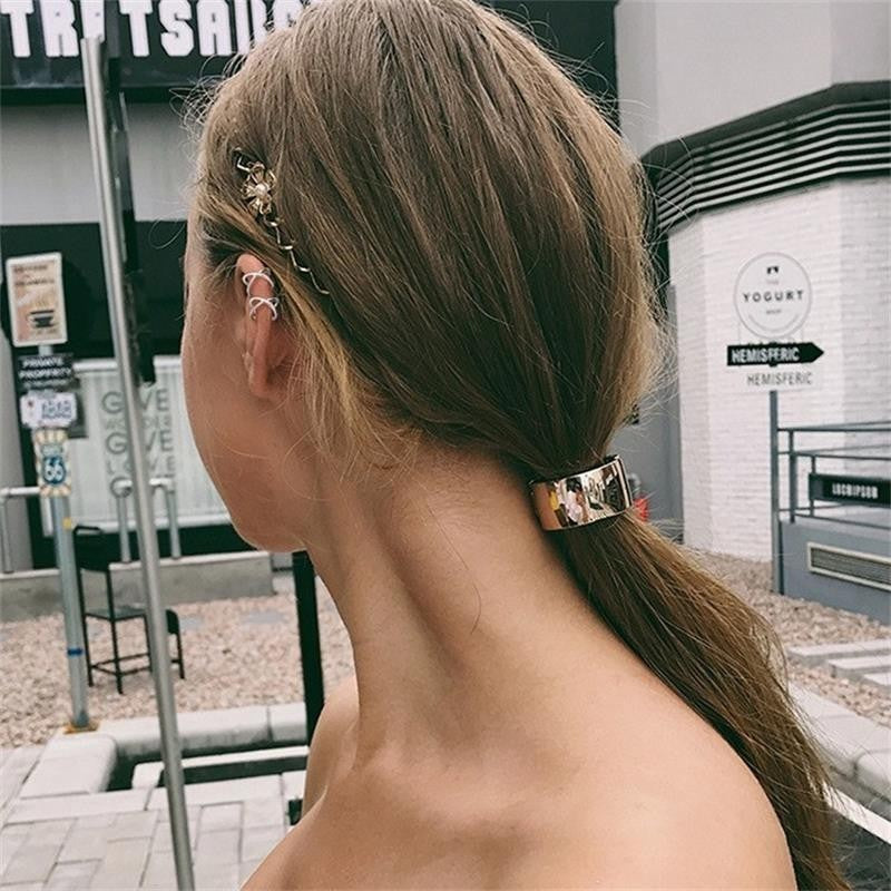 S925 Sterling Silver Geometric Cross Ear Clip - Korean Style Unisex Earring