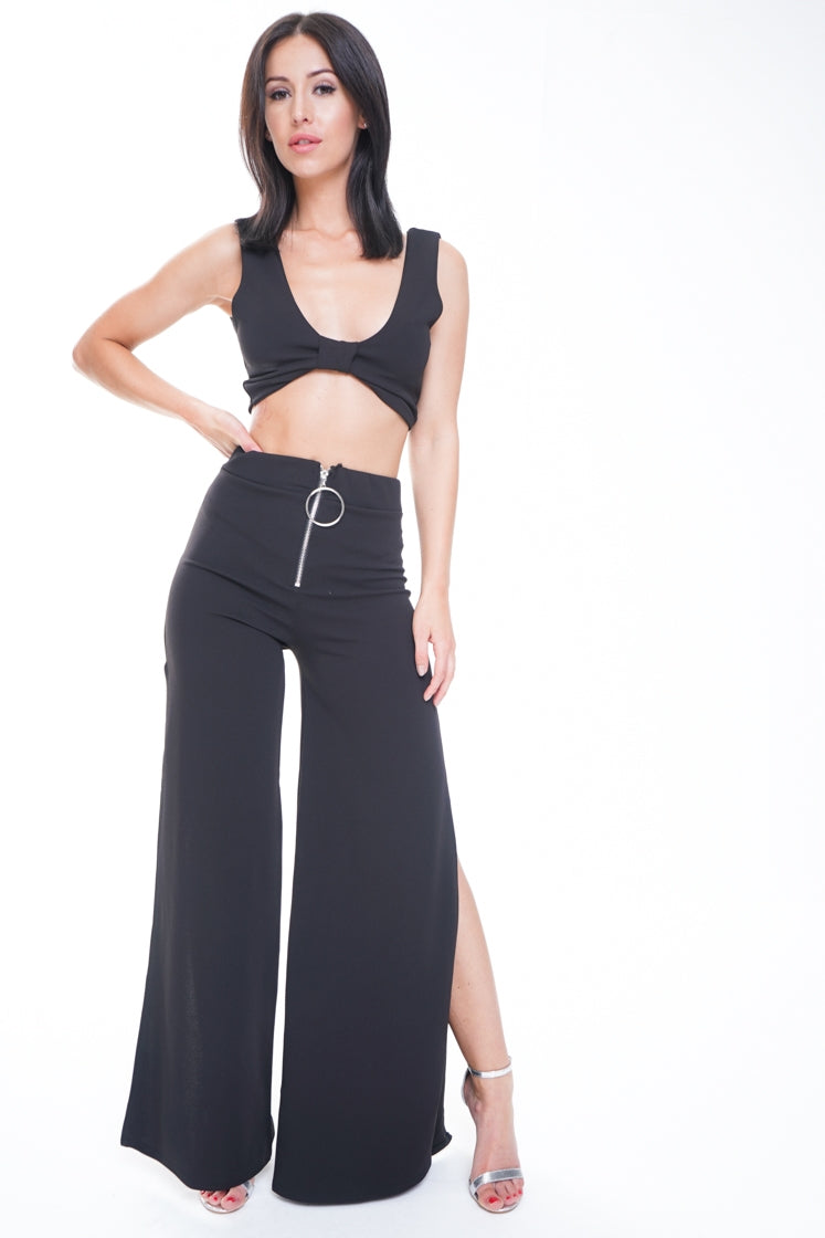 Crop Top & Split Trouser Co-ord