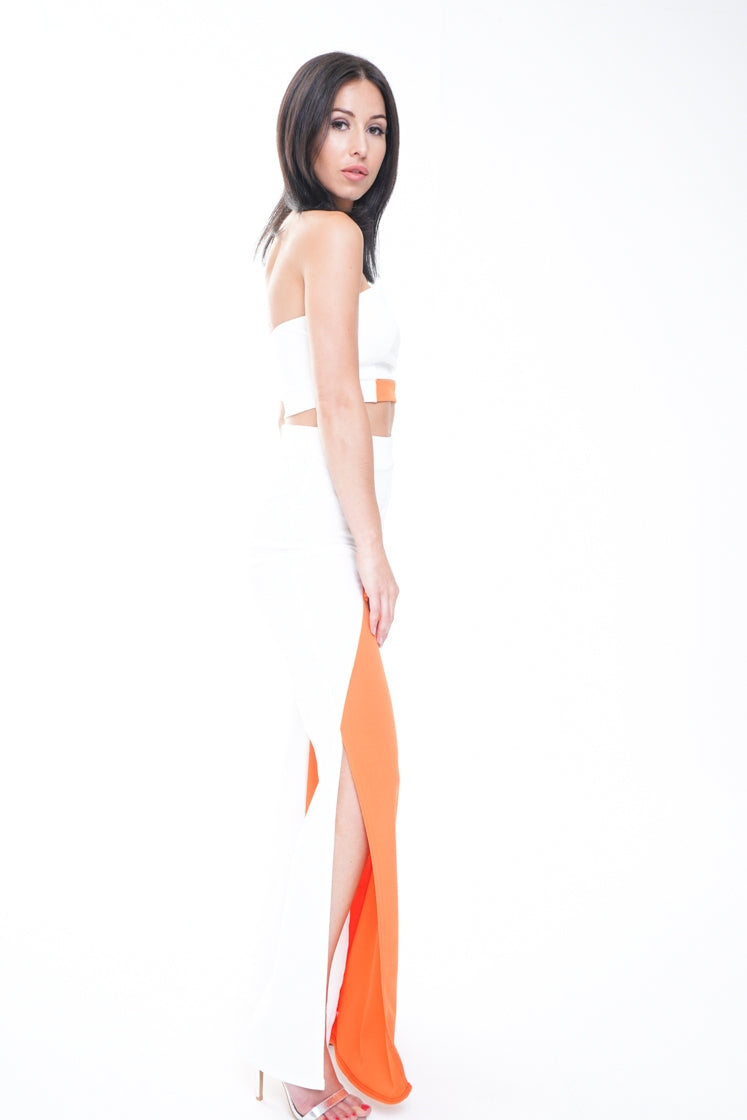 Contrast Colour Block Crop Top & Trouser Co-ord
