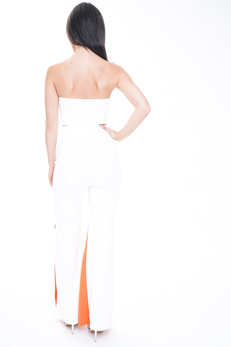 Contrast Colour Block Crop Top & Trouser Co-ord