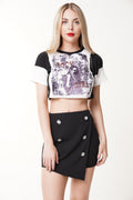 Studded Rock Girl Graphic Applique Crop Top