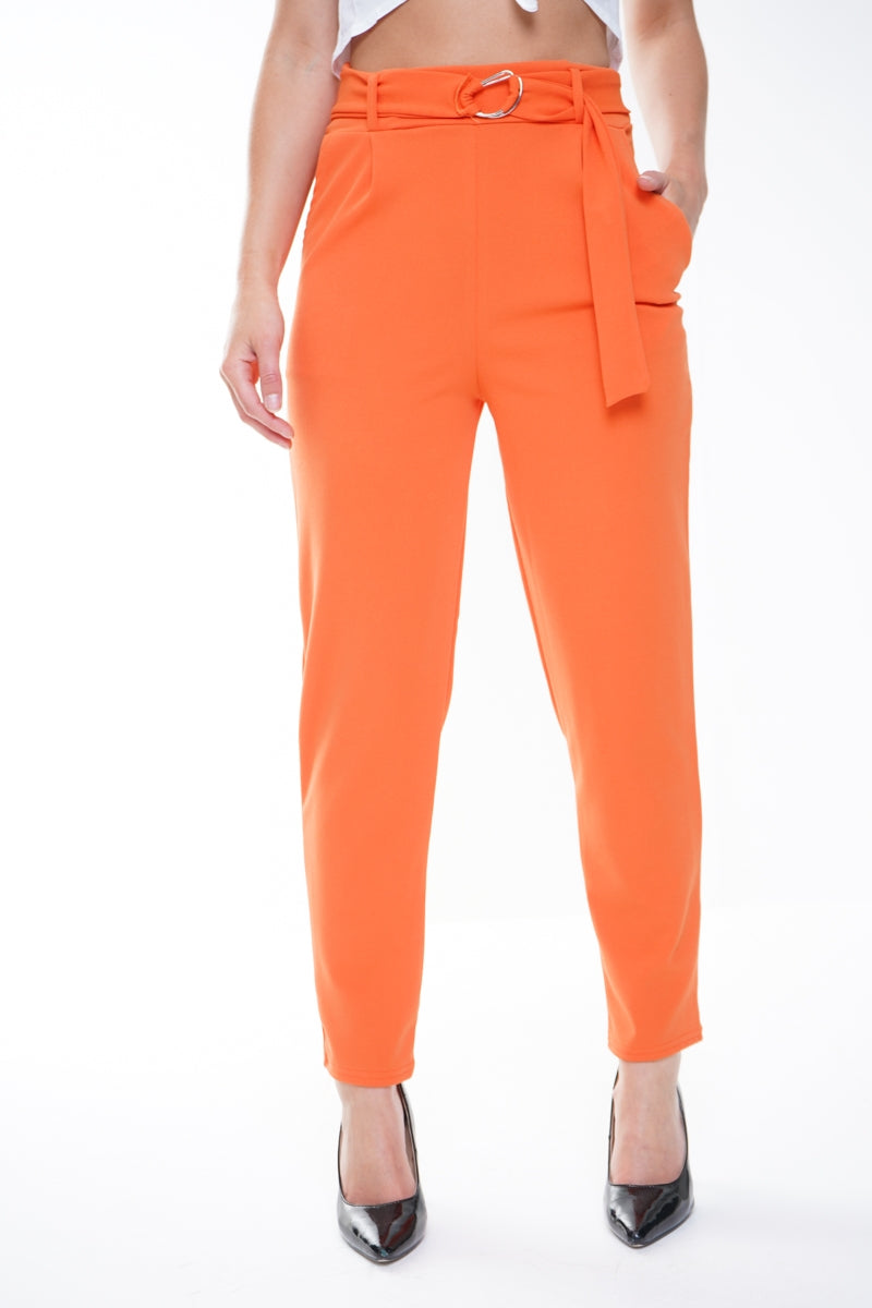 Trousers With Adjustable Buckle Belt