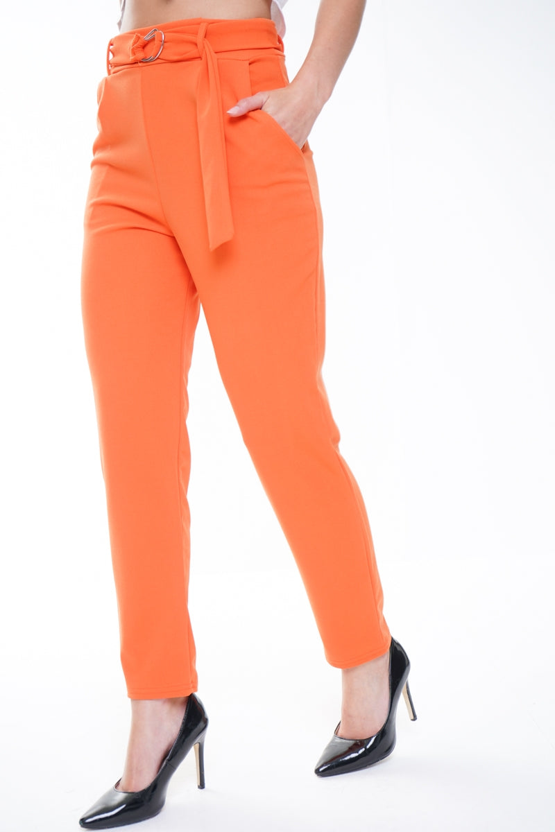 Trousers With Adjustable Buckle Belt