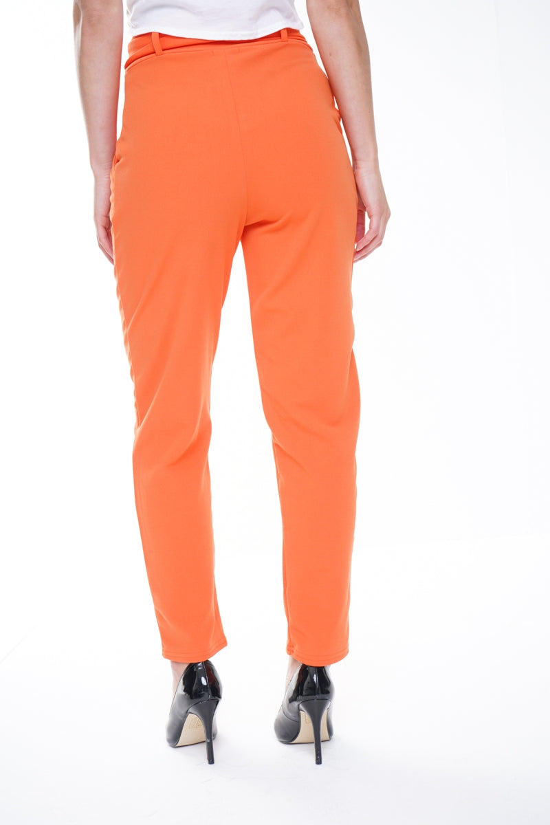 Trousers With Adjustable Buckle Belt