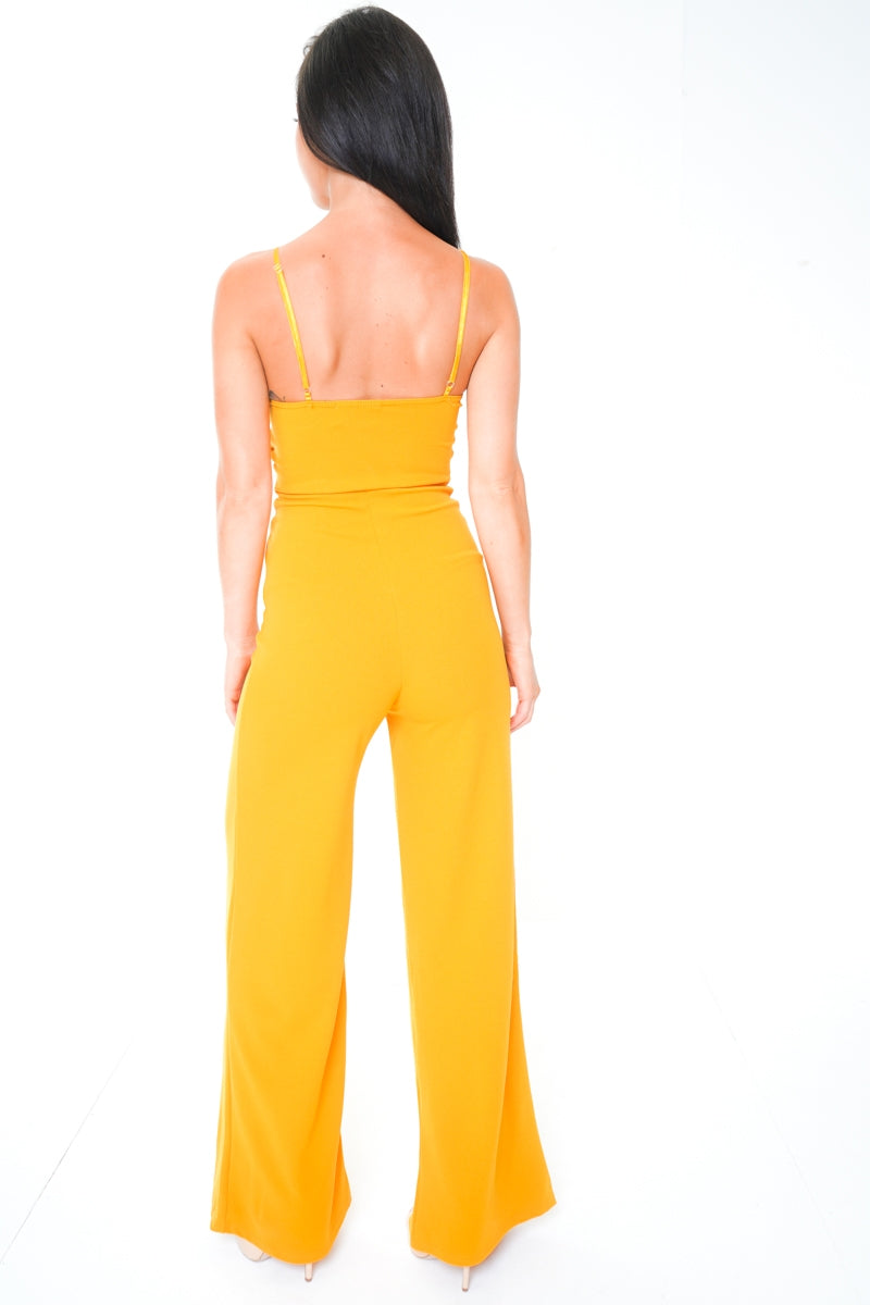 Cut Out Knot Front Cami Jumpsuit
