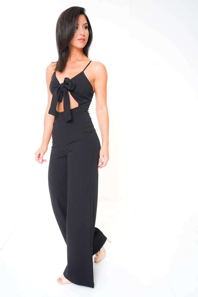 Cut Out Knot Front Cami Jumpsuit