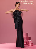 Alberich Strapless Flower Bandage Dress