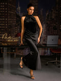 Anatola Halterneck Bow Skirt Set