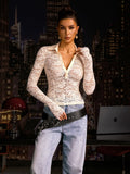 Angeni Collar Lace Top