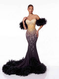 Aurelith Strapless Tulle Mermaid Maxi Dress