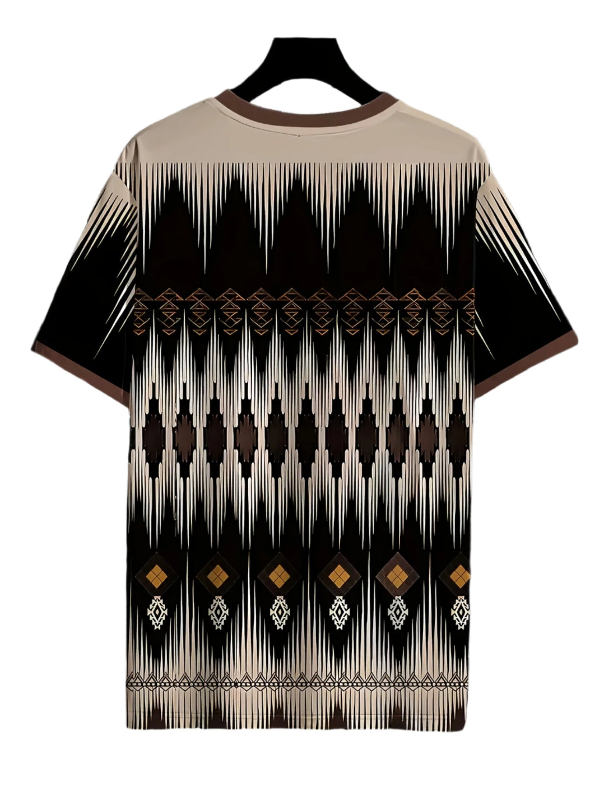 Men's Casual Crew Neck T-Shirt with Vibrant Geometric Print