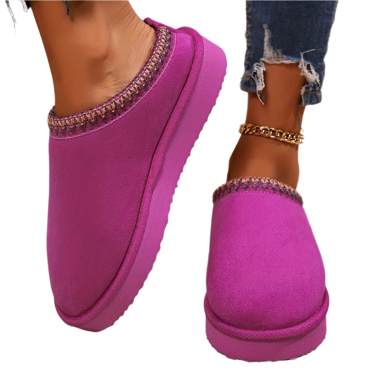 Women's Cozy Winter Indoor Slippers with Soft Anti-Slip Sole and Warm Ankle Slippers
