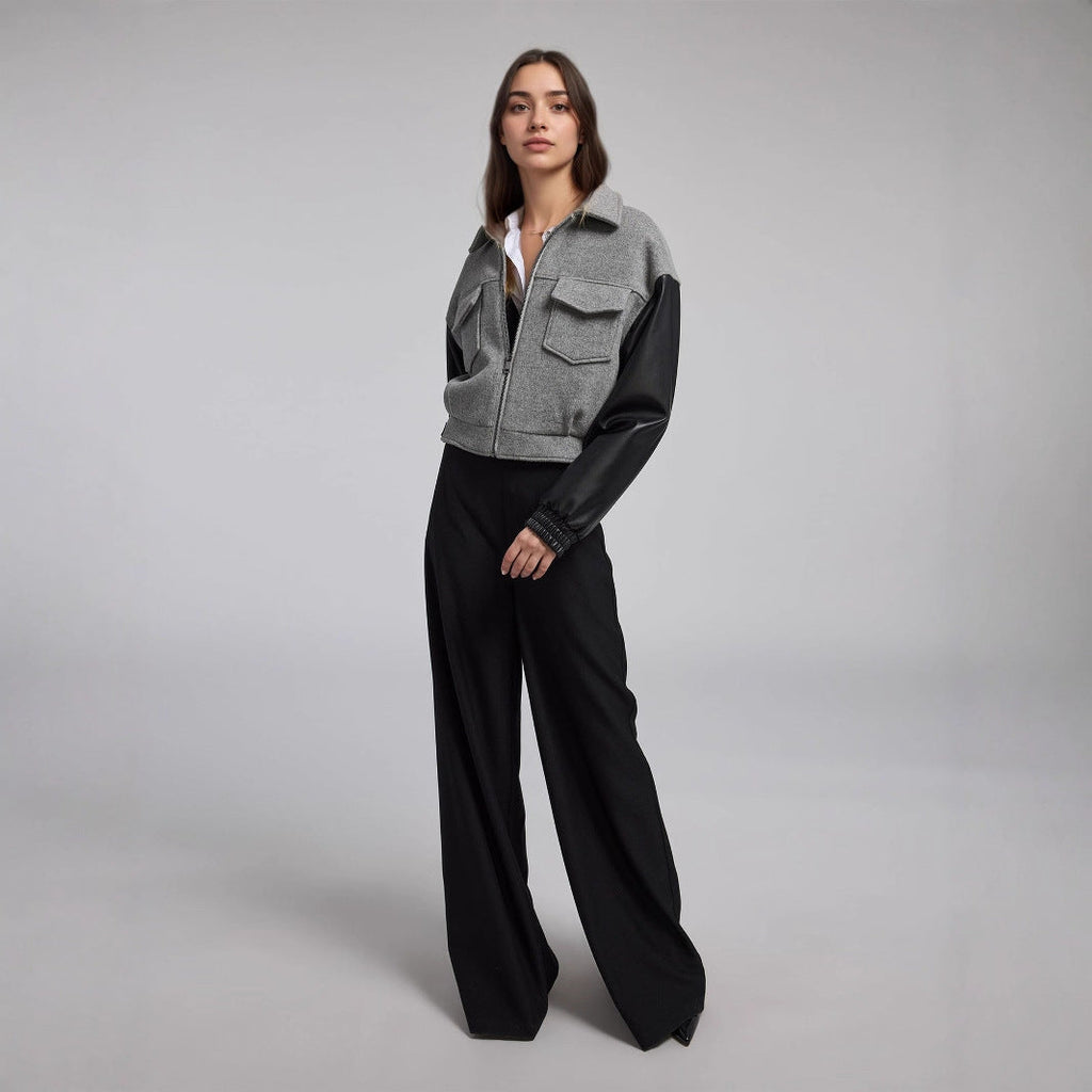 Niche Street Fashion Loose Short Color Stitching Jacket Jacket