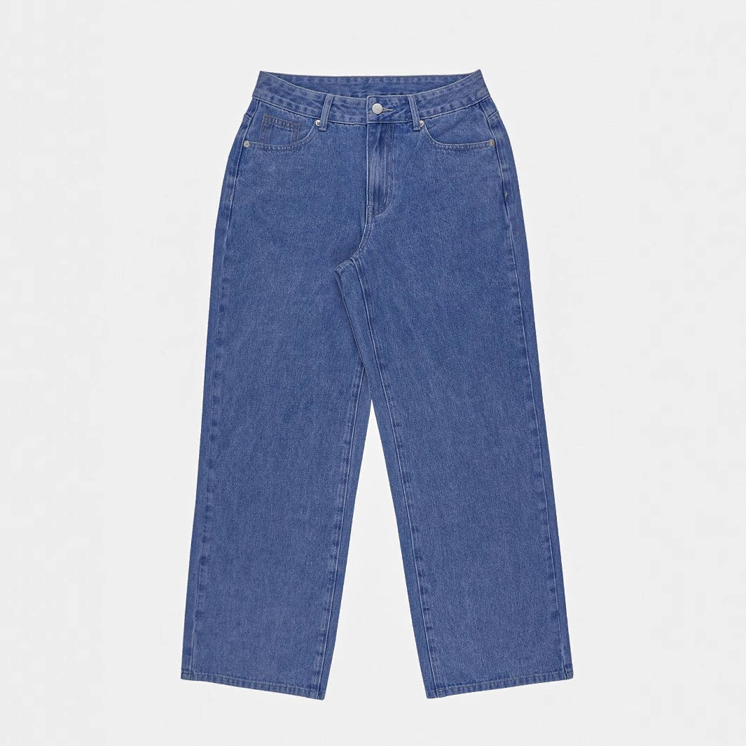Bow-knot Embroidered Trendy Loose-fit Casual Jeans