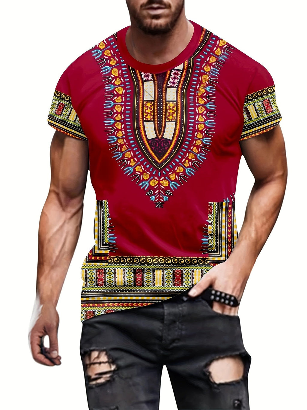 Lightweight Polyester Printed Tee – Casual Wear