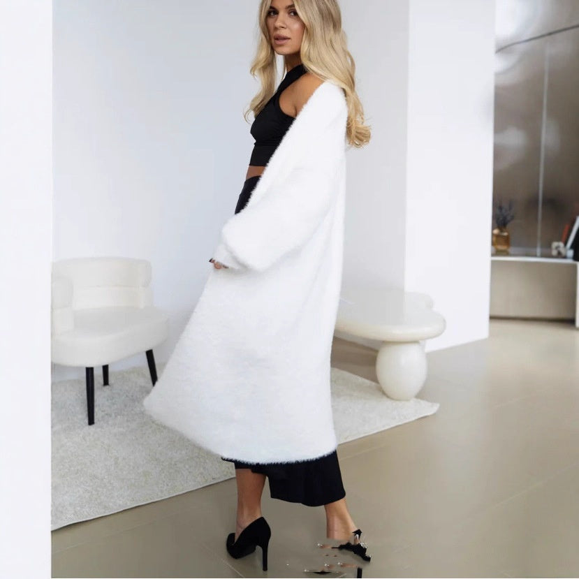 Long Knitted Cardigan Coat For Women