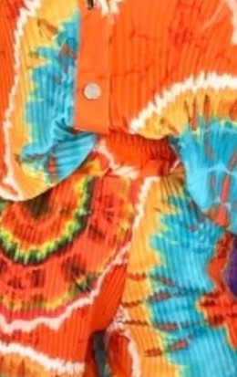 Spiral Tie-Dye Plisse Detail Oversized Shirt & Shorts Co-ord
