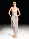 Barney Strapless Lace Maxi Dress