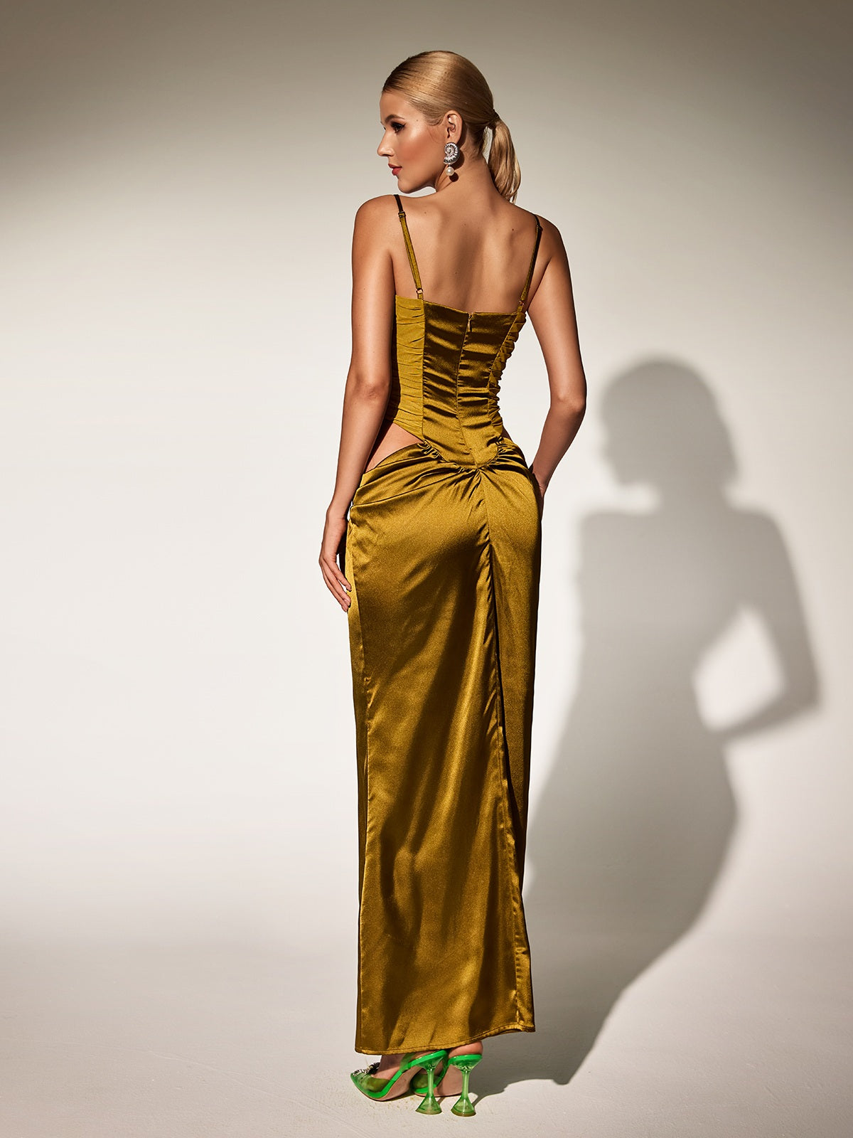 Bellissa Spaghetti Cutout Maxi Dress