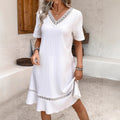 Women's Lace V-neck Patchwork Dress