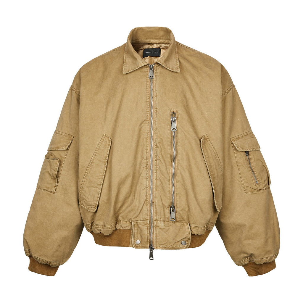 Men’s Cotton-Padded Bomber Jacket – Warm Casual Coat