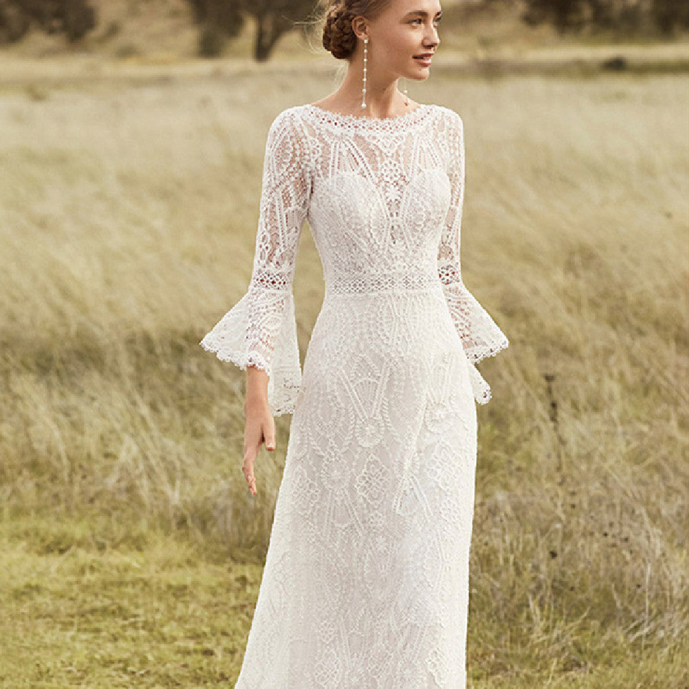 Women's Retro Bohemian Lace Light Wedding Dress