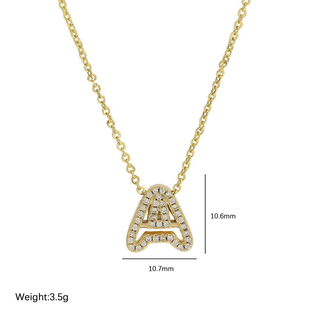Gold-Plated A–Z English Letter Pendant Necklace