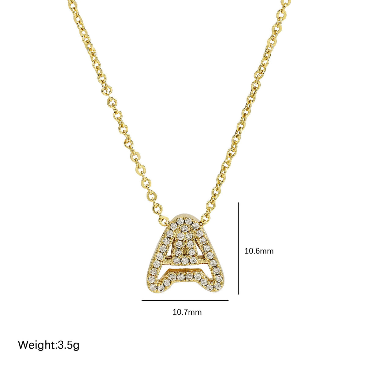 Gold-Plated A–Z English Letter Pendant Necklace