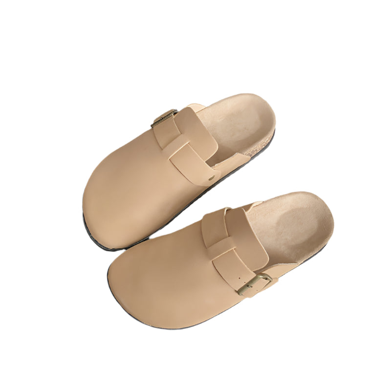 Woolly Birkenstock shoes women's new autumn and winter a slip-on plus fleece warm Birkenstock shoes lazy bun head half mop cotton shoes