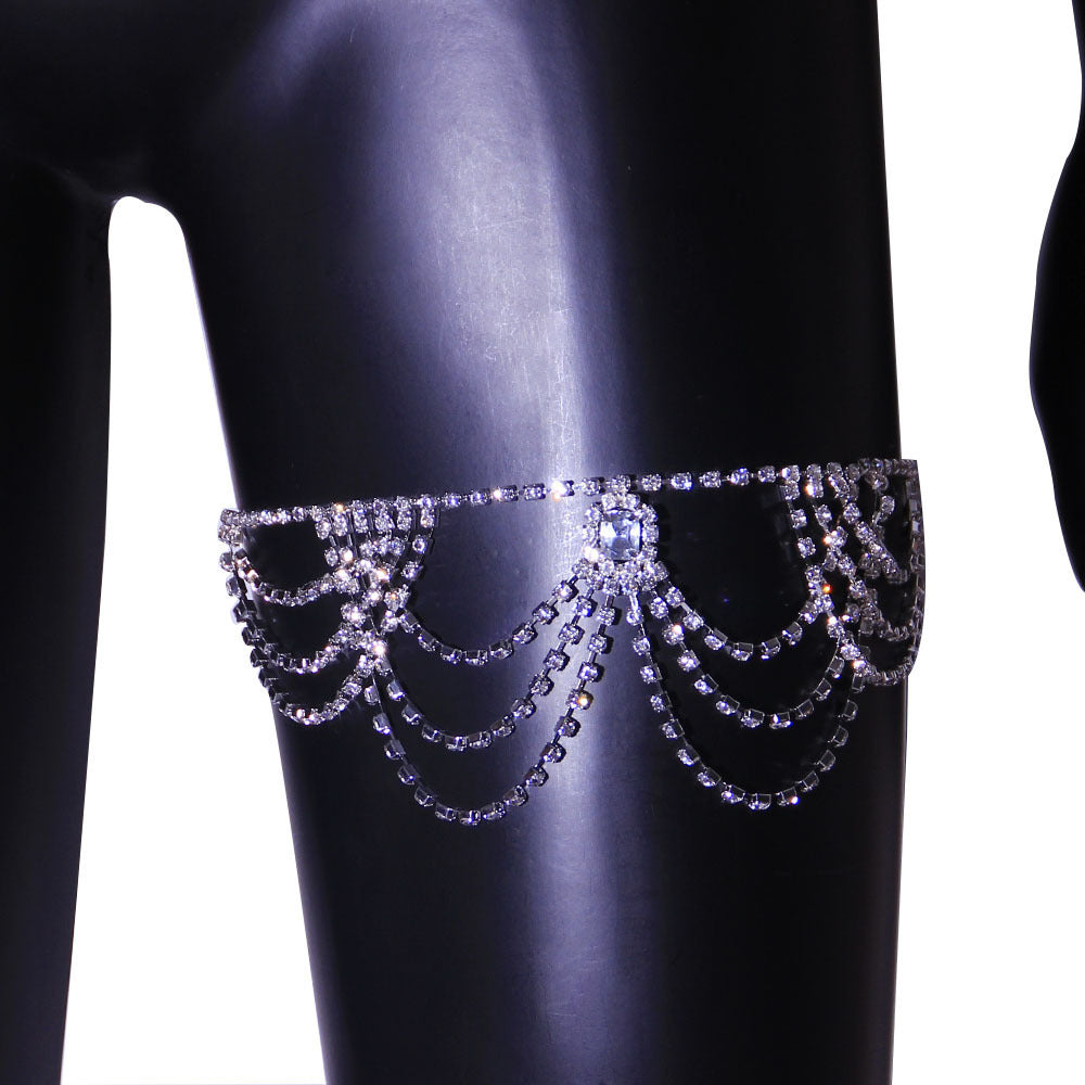 Fashionable And Versatile Diamond-set Body Chain For Women
