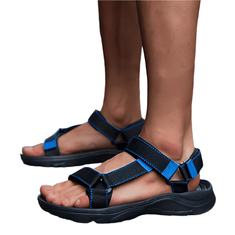 Men's Breathable Fabric Upper & Mesh Lining, Adjustable Straps with Buckles, Lightweight EVA Sole Sandals