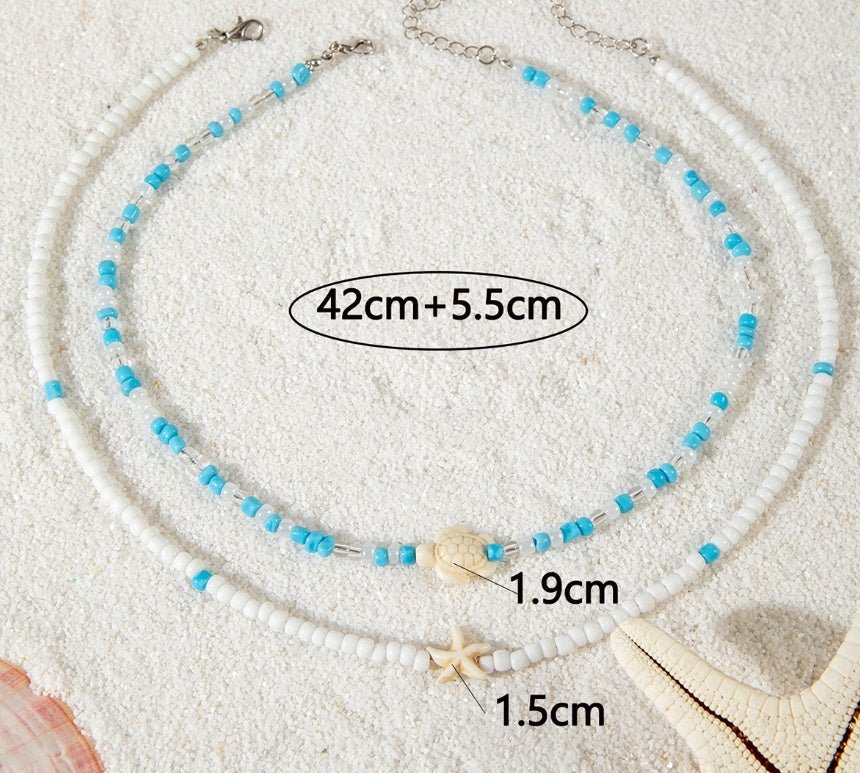 Colorful Beaded Resin Necklace Set for Women – 2-Piece