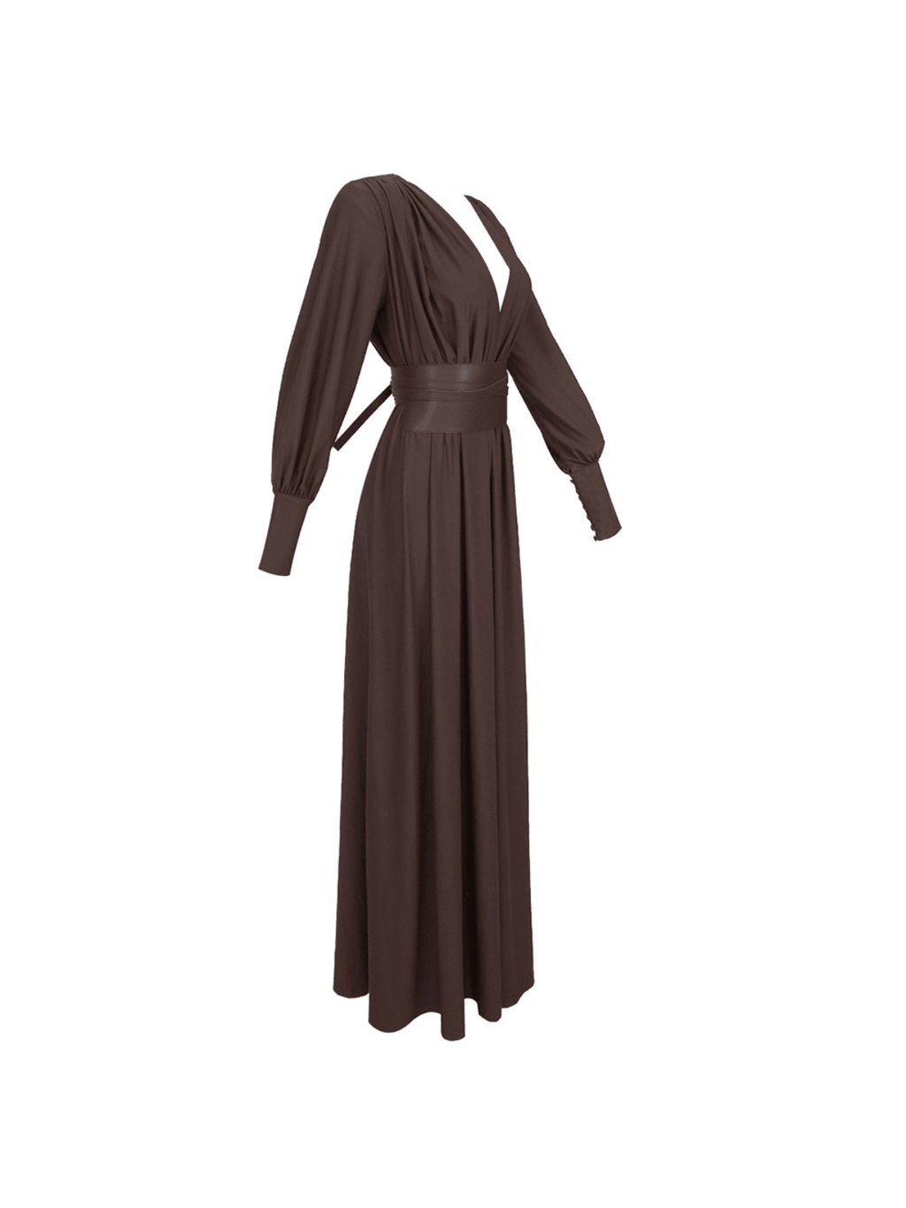 Cosmo V Neck Belted Maxi Dress