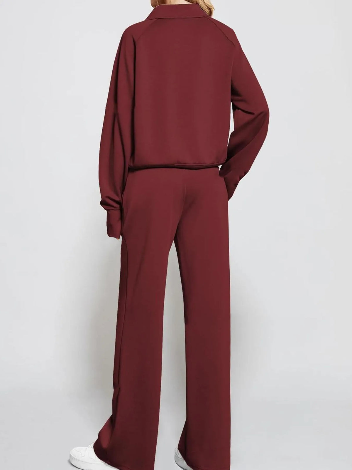 Half Zip Long Sleeve Top and Pants Set