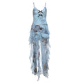 Solid-color Figure-hugging High-waisted Fashionable V-neck Strapless Dress