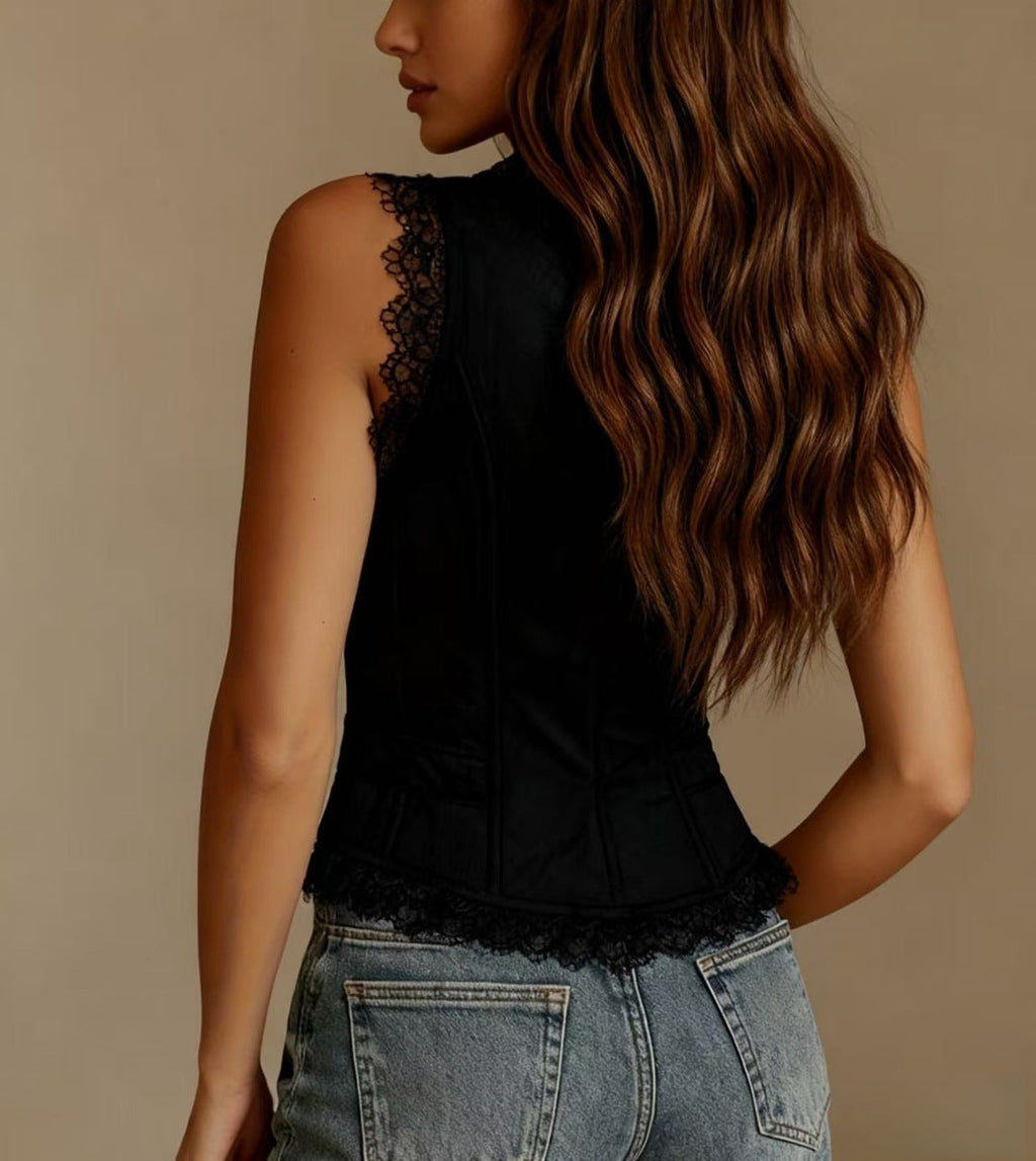 Women's Western Cowboy-Style V-Neck Sassy Vest