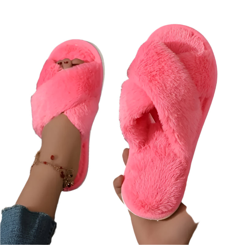2025 New Fuzzy Cross Lightweight and Warm Slipper